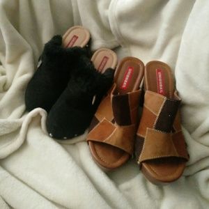 2 pair Unionbay heeled clogs